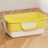 Maxbell Cat Litter Box Anti Splashing Cat Bedpan Sturdy Pet Supplies Cats Litter Pan L Yellow