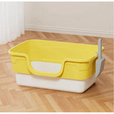 Maxbell Cat Litter Box Anti Splashing Cat Bedpan Sturdy Pet Supplies Cats Litter Pan L Yellow