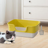 Maxbell Cat Litter Box Anti Splashing Cat Bedpan Sturdy Pet Supplies Cats Litter Pan L Yellow