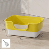 Maxbell Cat Litter Box Anti Splashing Cat Bedpan Sturdy Pet Supplies Cats Litter Pan L Yellow