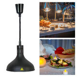 Maxbell Food Heat Lamp Adjustable E27 Hanging Heat Lamp for Fries Fried Food Kitchen black
