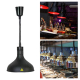 Maxbell Food Heat Lamp Adjustable E27 Hanging Heat Lamp for Fries Fried Food Kitchen black