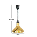 Maxbell Food Heat Lamp Adjustable E27 Hanging Heat Lamp for Fries Fried Food Kitchen Gold