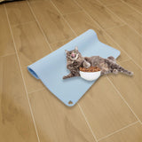 Maxbell Waterproof Silicone Pet Food Mat Bowl Drinking Mat for Dog and Cat 40cmx31cm Blue