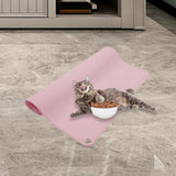 Maxbell Waterproof Silicone Pet Food Mat Bowl Drinking Mat for Dog and Cat 40cmx31cm Pink
