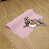 Maxbell Waterproof Silicone Pet Food Mat Bowl Drinking Mat for Dog and Cat 40cmx31cm Pink
