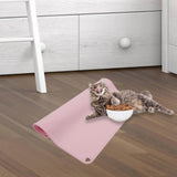 Maxbell Waterproof Silicone Pet Food Mat Bowl Drinking Mat for Dog and Cat 40cmx31cm Pink