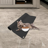 Maxbell Waterproof Silicone Pet Food Mat Bowl Drinking Mat for Dog and Cat 40cmx31cm Black