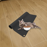 Maxbell Waterproof Silicone Pet Food Mat Bowl Drinking Mat for Dog and Cat 40cmx31cm Black