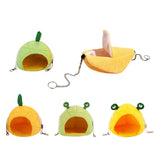 Maxbell Hamster Hammock Bed Hamster Hut Sleeping Nest for Squirrel Small Animal Play Green Pineapple