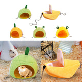 Maxbell Hamster Hammock Bed Hamster Hut Sleeping Nest for Squirrel Small Animal Play Green Pineapple