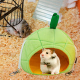 Maxbell Hamster Hammock Bed Hamster Hut Sleeping Nest for Squirrel Small Animal Play Green Pineapple
