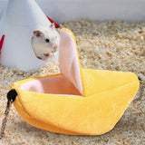 Maxbell Hamster Hammock Bed Hamster Hut Sleeping Nest for Squirrel Small Animal Play Banana