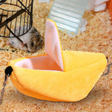 Maxbell Hamster Hammock Bed Hamster Hut Sleeping Nest for Squirrel Small Animal Play Banana