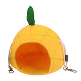 Maxbell Hamster Hammock Bed Hamster Hut Sleeping Nest for Squirrel Small Animal Play Yellow Pineapple