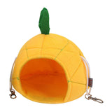 Maxbell Hamster Hammock Bed Hamster Hut Sleeping Nest for Squirrel Small Animal Play Yellow Pineapple