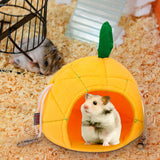Maxbell Hamster Hammock Bed Hamster Hut Sleeping Nest for Squirrel Small Animal Play Yellow Pineapple