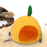Maxbell Hamster Hammock Bed Hamster Hut Sleeping Nest for Squirrel Small Animal Play Yellow Pineapple