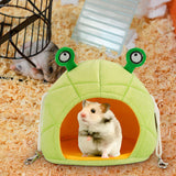 Maxbell Hamster Hammock Bed Hamster Hut Sleeping Nest for Squirrel Small Animal Play Green Frog