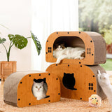 Maxbell Cat Sleeping Bed Sturdy Cat Scratcher House for Kitty Indoor Cats Small Cats M