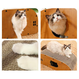 Maxbell Cat Sleeping Bed Sturdy Cat Scratcher House for Kitty Indoor Cats Small Cats L