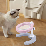 Maxbell Pet Feeder with Stand Adjustable Height Nonslip Station Raised Cat Food Bowl pink