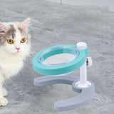Maxbell Pet Feeder with Stand Adjustable Height Nonslip Station Raised Cat Food Bowl blue