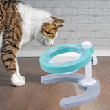 Maxbell Pet Feeder with Stand Adjustable Height Nonslip Station Raised Cat Food Bowl blue