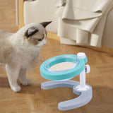 Maxbell Pet Feeder with Stand Adjustable Height Nonslip Station Raised Cat Food Bowl blue