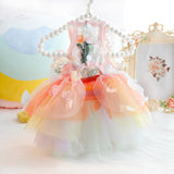 Maxbell Dog Dress Summer Apparel Pet Dogs Princess Clothes for Holiday Birthday Party M