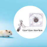 Maxbell Hamster Cage Cooling Fan Easily to Mount Bunny Cooling for Parrot Birds Rabbit 12cmx12cm
