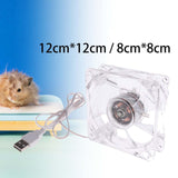 Maxbell Hamster Cage Cooling Fan Easily to Mount Bunny Cooling for Parrot Birds Rabbit 12cmx12cm