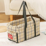 Maxbell Dog Carrier for Car Car Center Console Dog Seat Stable Non Slip Pet Supplies Beige