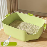 Maxbell Open Top Pet Litter Tray Portable Kitten Toilet Cat Sandbox Cat Litter Basin Green