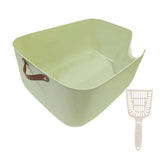Maxbell Open Top Pet Litter Tray Portable Kitten Toilet Cat Sandbox Cat Litter Basin Green