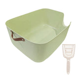 Maxbell Open Top Pet Litter Tray Portable Kitten Toilet Cat Sandbox Cat Litter Basin Green