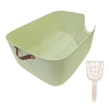Maxbell Open Top Pet Litter Tray Portable Kitten Toilet Cat Sandbox Cat Litter Basin Green