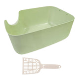 Maxbell Open Top Pet Litter Tray Portable Kitten Toilet Cat Sandbox Cat Litter Basin Green