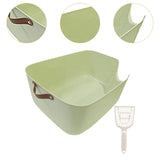 Maxbell Open Top Pet Litter Tray Portable Kitten Toilet Cat Sandbox Cat Litter Basin Green