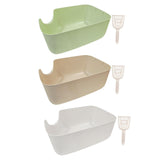 Maxbell Open Top Pet Litter Tray Portable Kitten Toilet Cat Sandbox Cat Litter Basin Green