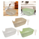 Maxbell Open Top Pet Litter Tray Portable Kitten Toilet Cat Sandbox Cat Litter Basin Green