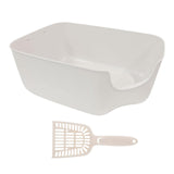 Maxbell Open Top Pet Litter Tray Portable Kitten Toilet Cat Sandbox Cat Litter Basin White