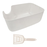 Maxbell Open Top Pet Litter Tray Portable Kitten Toilet Cat Sandbox Cat Litter Basin White