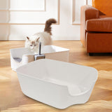 Maxbell Open Top Pet Litter Tray Portable Kitten Toilet Cat Sandbox Cat Litter Basin White