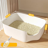 Maxbell Open Top Pet Litter Tray Portable Kitten Toilet Cat Sandbox Cat Litter Basin White