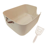 Maxbell Open Top Pet Litter Tray Portable Kitten Toilet Cat Sandbox Cat Litter Basin Brown
