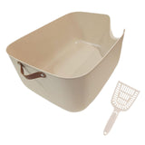Maxbell Open Top Pet Litter Tray Portable Kitten Toilet Cat Sandbox Cat Litter Basin Brown