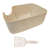 Maxbell Open Top Pet Litter Tray Portable Kitten Toilet Cat Sandbox Cat Litter Basin Brown
