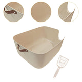 Maxbell Open Top Pet Litter Tray Portable Kitten Toilet Cat Sandbox Cat Litter Basin Brown