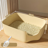 Maxbell Open Top Pet Litter Tray Portable Kitten Toilet Cat Sandbox Cat Litter Basin Brown